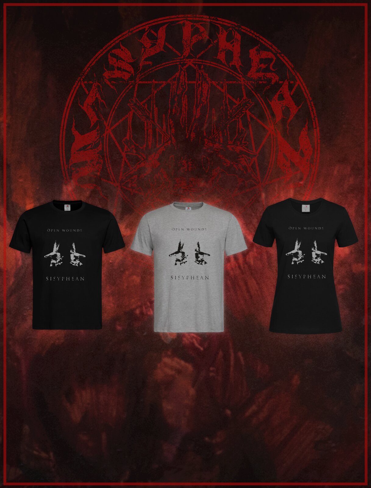 Open Wounds, black t-shirt