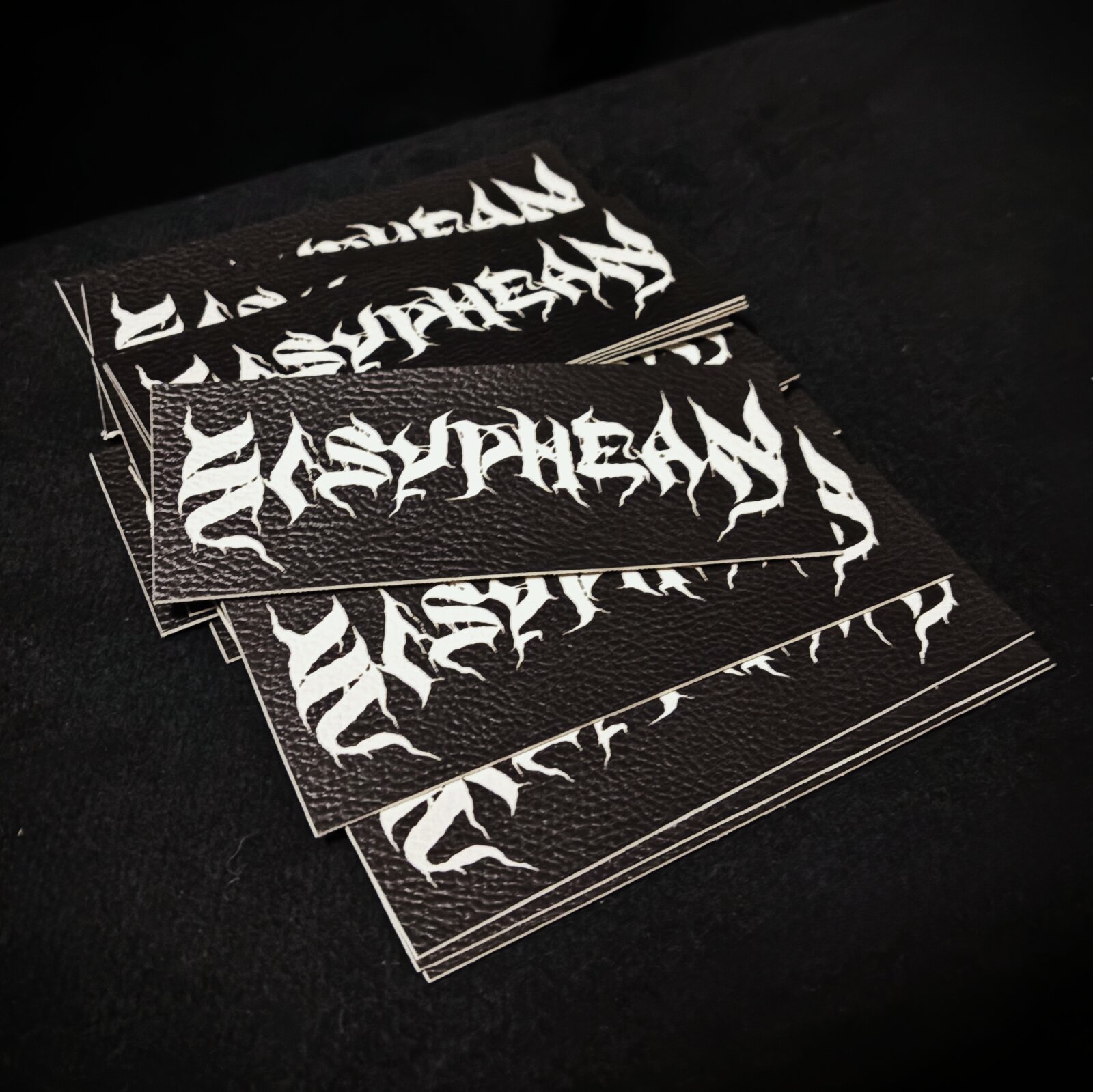  Black Leather Logo Patch