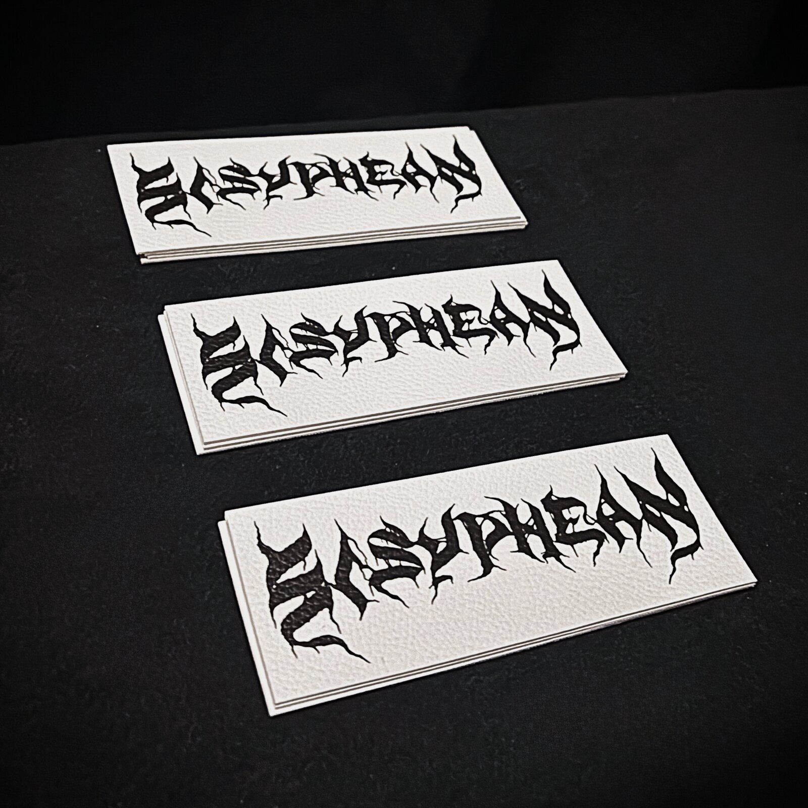 White Leather Logo Patch